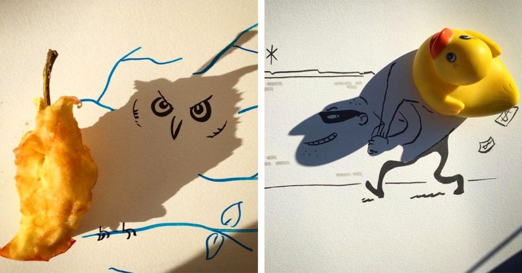 15 jópofa rajz, amik fények és árnyékok segítségével válnak teljessé 15 jópofa rajz, amik fények és árnyékok segítségével válnak teljessé