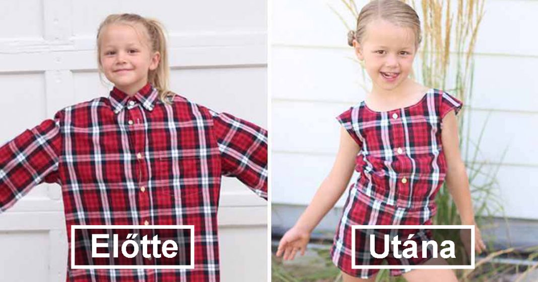 Férje megunt ingjeiből készít zseniális ruhákat lányainak egy anyuka Férje megunt ingjeiből készít zseniális ruhákat lányainak egy anyuka