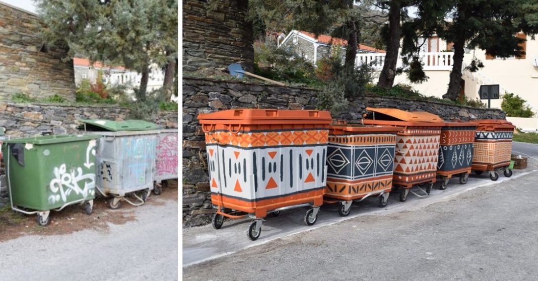 A kukák kicsinosításával dobták fel az utcaképet egy görög faluban A kukák kicsinosításával dobták fel az utcaképet egy görög faluban