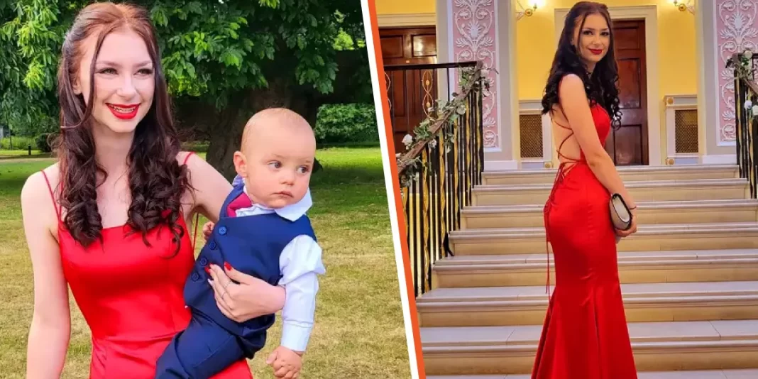 A 16 éves anyuka meglepte osztálytársait és tanárait 1 éves báli randevújával A 16 éves anyuka meglepte osztálytársait és tanárait 1 éves báli randevújával