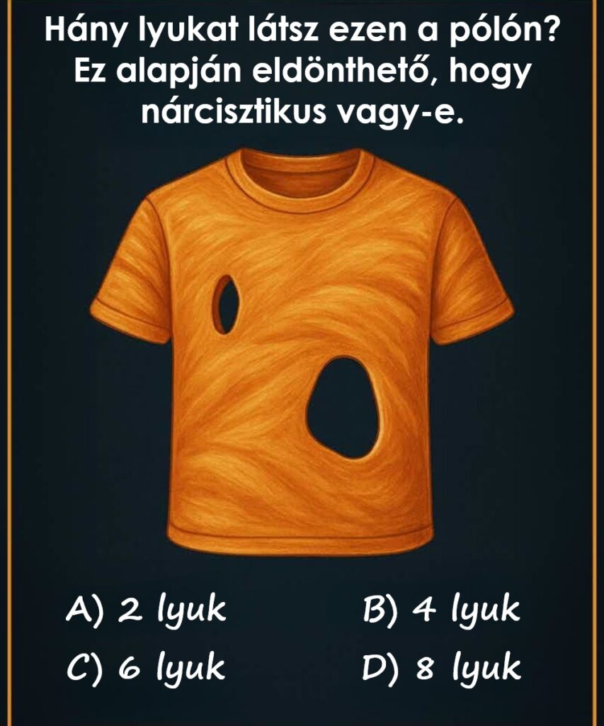 Hány lyukat látsz ezen a pólón? Nem diagnózis, csak egy játékos rejtvény
