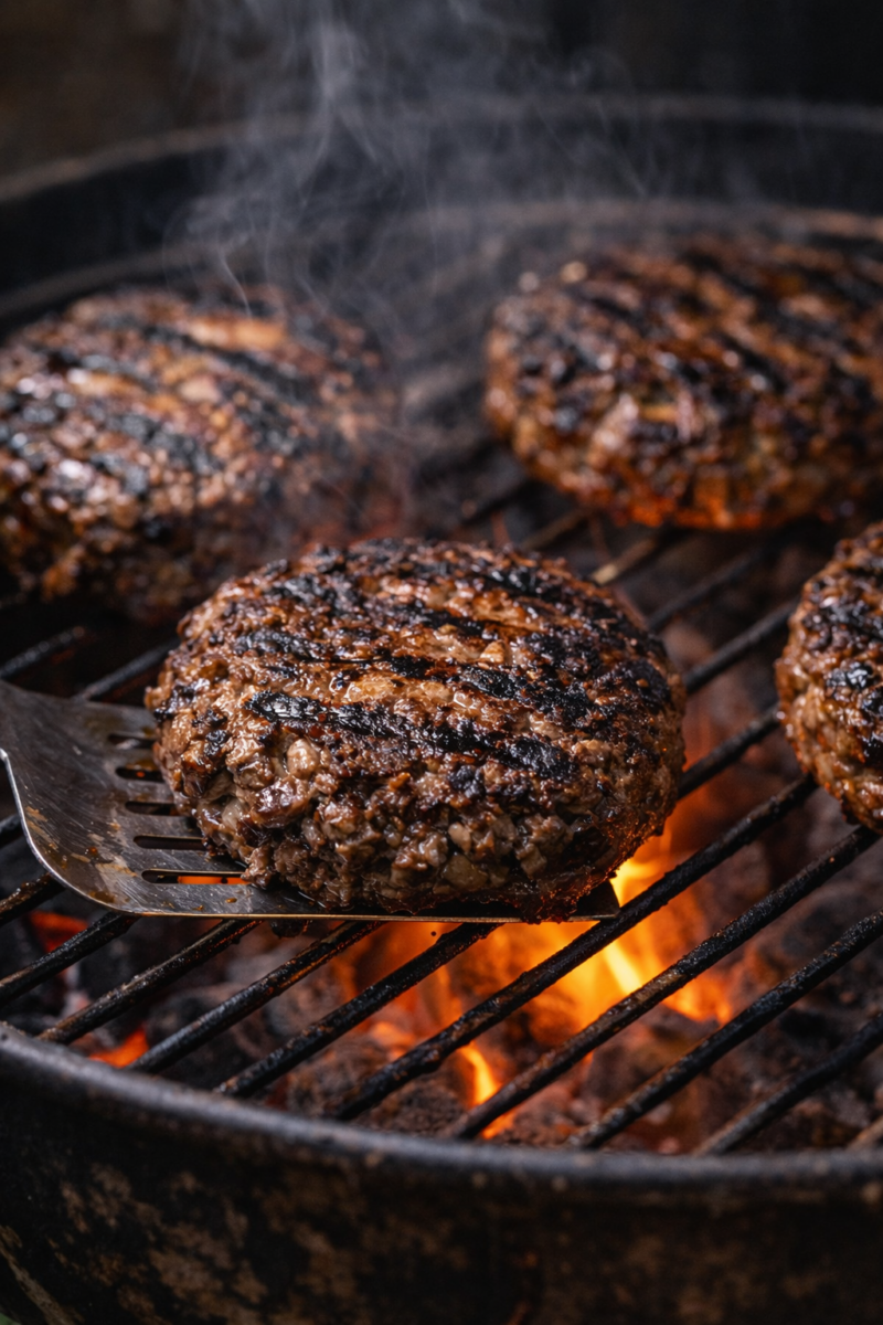 „Marhahús-érzetű” gombás burger hús „Marhahús-érzetű” gombás burger hús