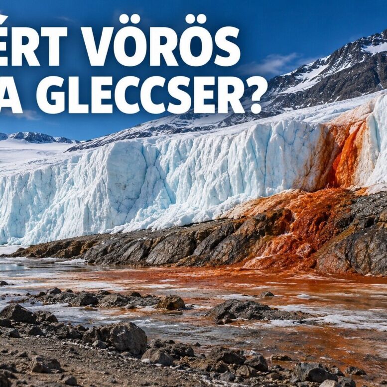 A Taylor-gleccser vörös kifolyása – AI-illusztráció