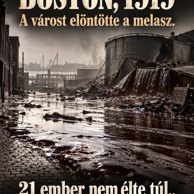 Boston melaszár 1919 – AI-illusztráció