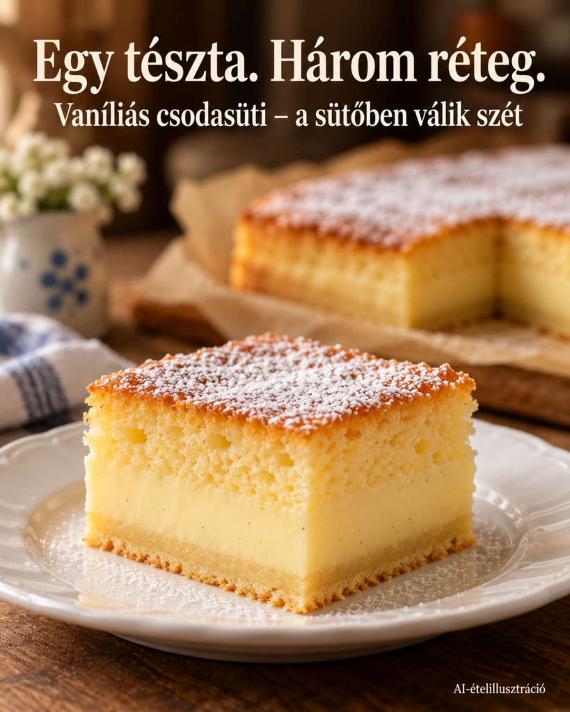 Egy tésztát öntesz a formába, három réteget vágsz fel – ilyen a vaníliás csodasüti