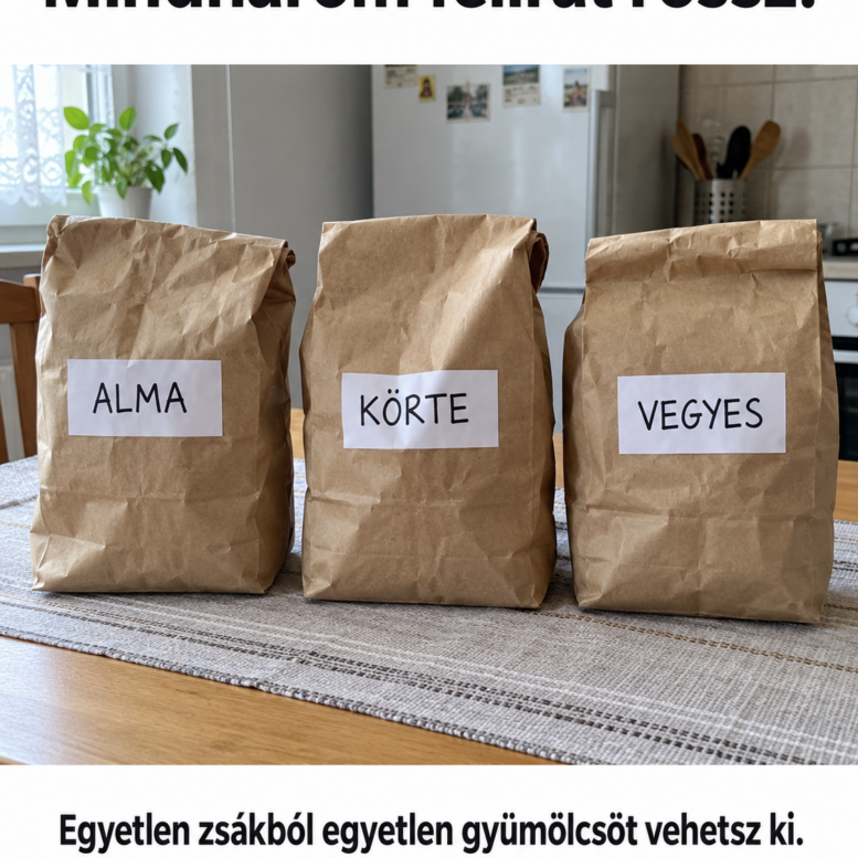 Mindhárom felirat rossz: melyik zsákból vennél ki egy gyümölcsöt? – illusztráció